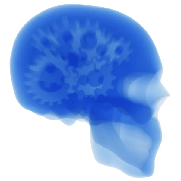 Raios X das engrenagens na cabeça humana — Fotografia de Stock