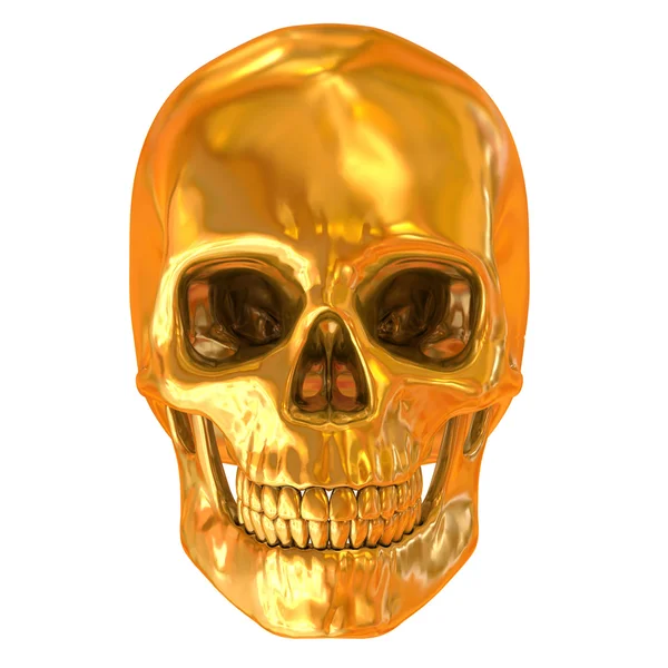 Cráneo dorado aislado —  Fotos de Stock