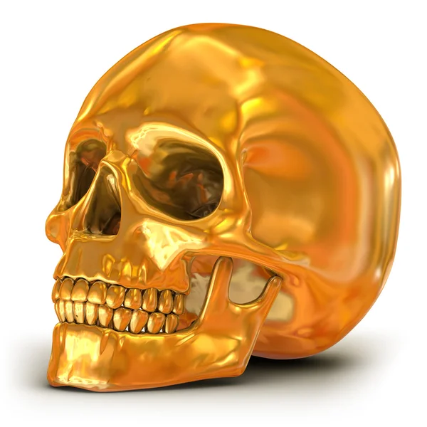 Złote czaszki na białym tle — Zdjęcie stockowe