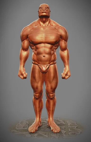Muscle man figure front view — Stock Photo, Image