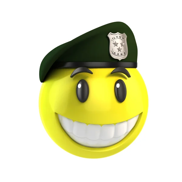 Veselý obličej vojáka — Stock fotografie