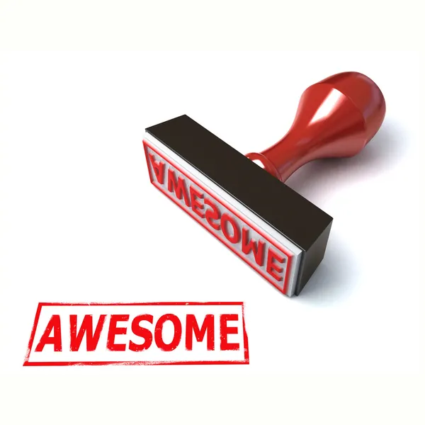 3d stamp awesome — Stock Photo, Image