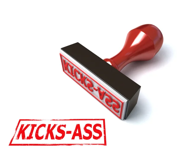 Stempel 3D kicks ass — Zdjęcie stockowe