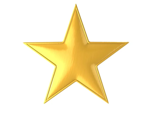 Estrela dourada isolada sobre fundo branco — Fotografia de Stock