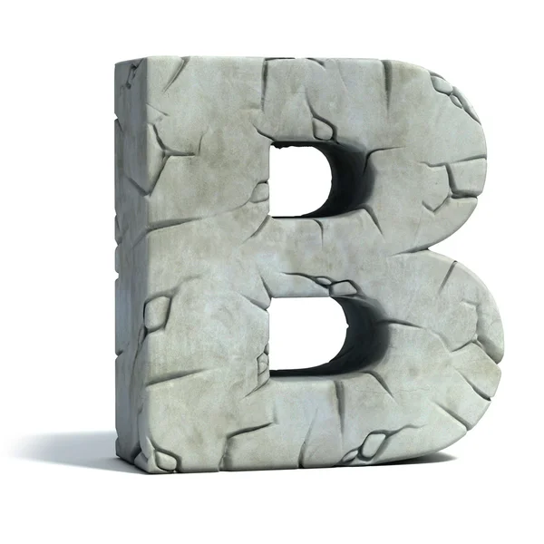 Letter B cracked stone 3d font — Stock Photo, Image