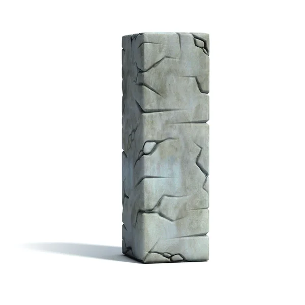 Carta I rachado pedra 3d fonte — Fotografia de Stock