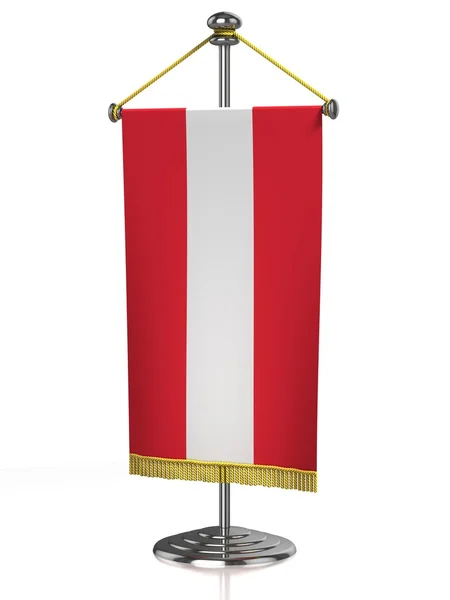 Vlajka Rakousko tabulka izolované na bílém — Stock fotografie