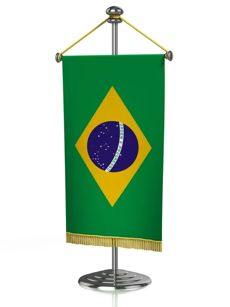 Brasilianska tabell flagga isolerad på vit — Stockfoto