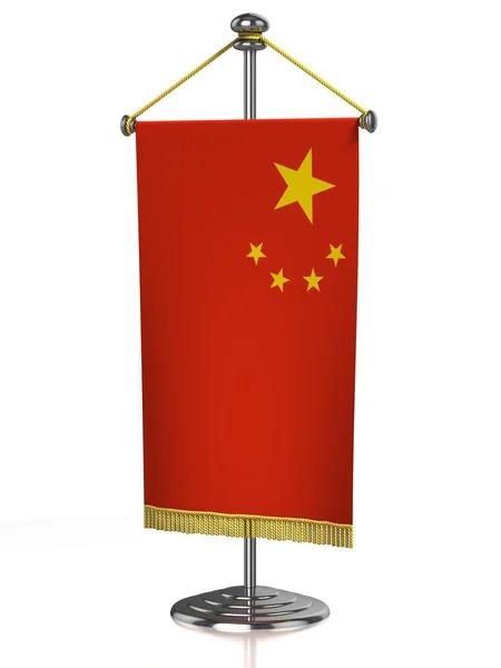 Vlajka čínské tabulky izolované na bílém — Stock fotografie