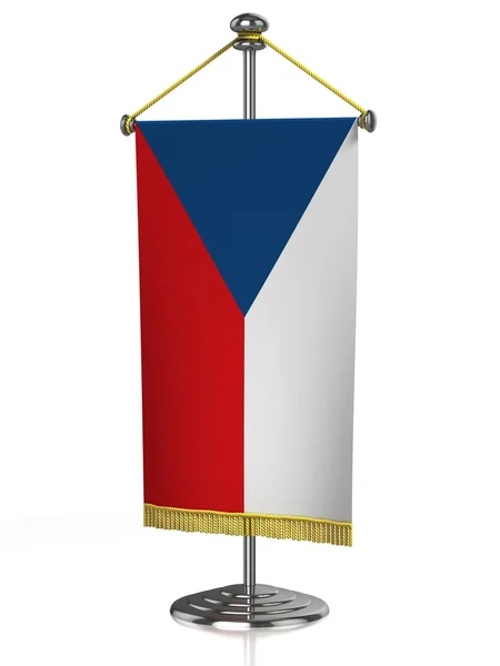 Bandiera da tavolo Rerpublic ceca isolata su bianco — Foto Stock