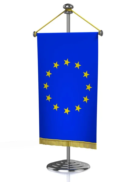 Drapeau de table Europena Union isolé sur blanc — Photo