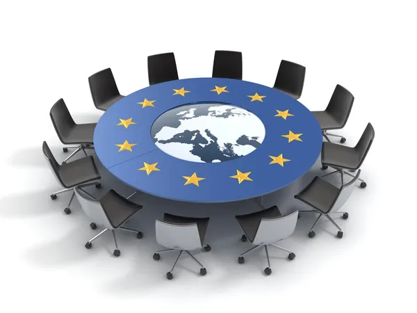 Mesa redonda da União Europeia — Fotografia de Stock
