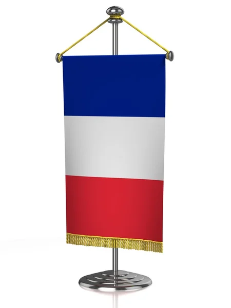 Bandiera francese isolata su bianco — Foto Stock