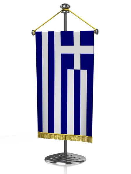 Griechische Tischfahne isoliert auf weiß — Stockfoto