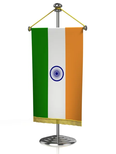 Bendera tabel India diisolasi pada warna putih — Stok Foto