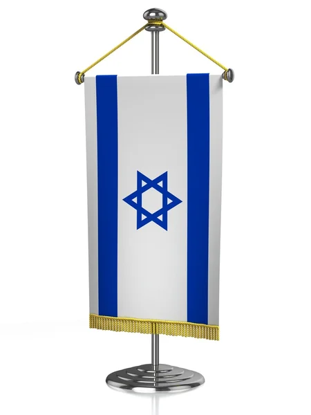 Флаг стола Израиля, изолированный на белом — стоковое фото