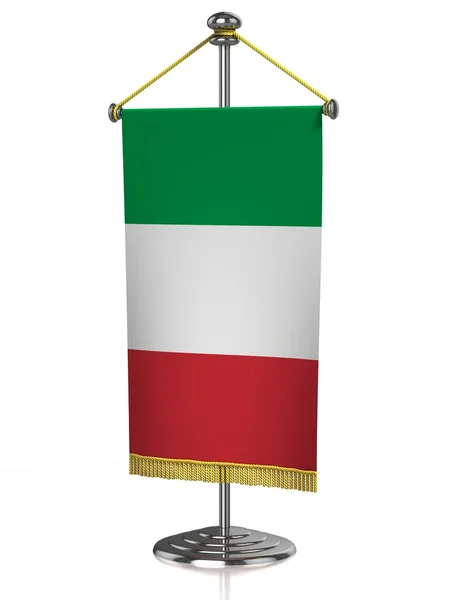 Beyaz izole İtalyan masa bayrağı — Stok fotoğraf