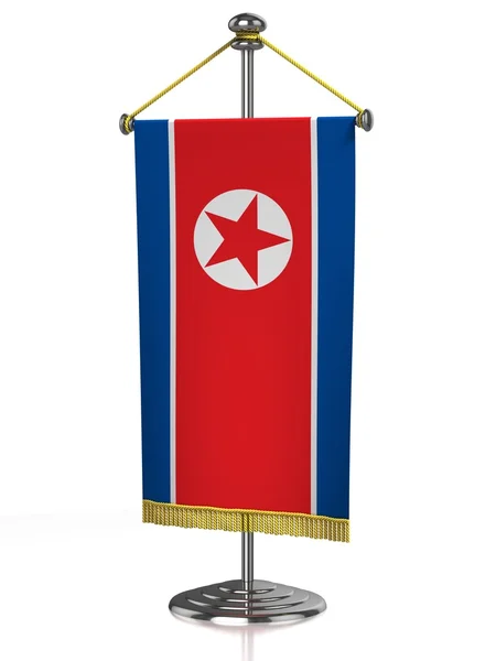 Drapeau de table Corée du Nord isolé sur blanc — Photo