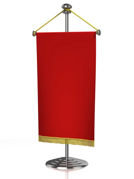 Bandera de mesa roja aislada en blanco — Foto de Stock