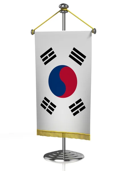 Drapeau de table Corée du Sud isolé sur blanc — Photo