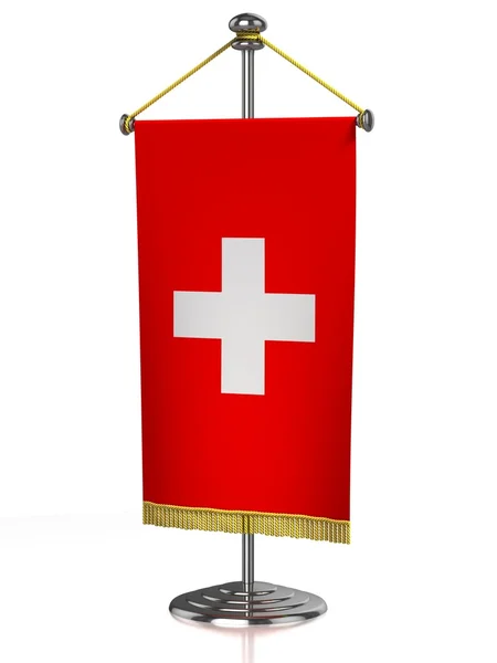 白で隔離されるスイス連邦共和国の表のフラグ — ストック写真