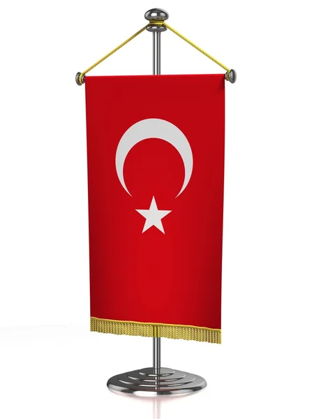 Bandeira de mesa da Turquia isolada em branco — Fotografia de Stock