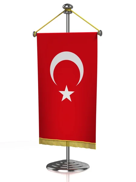 Turkiet tabell flagga isolerad på vit — Stockfoto