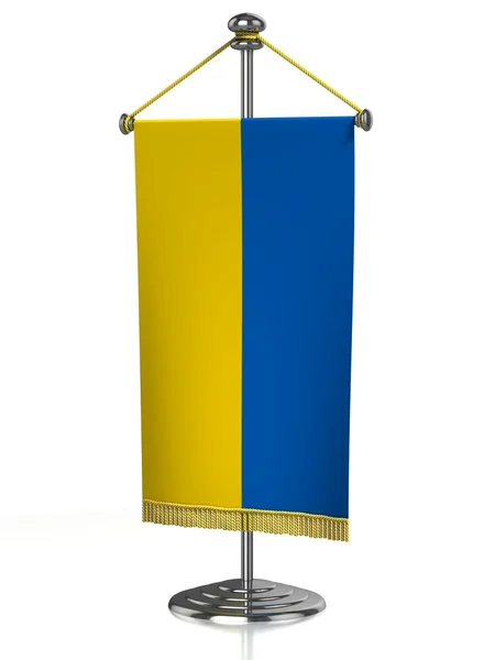 Ukraine table flag isolated on white — Stock Photo, Image