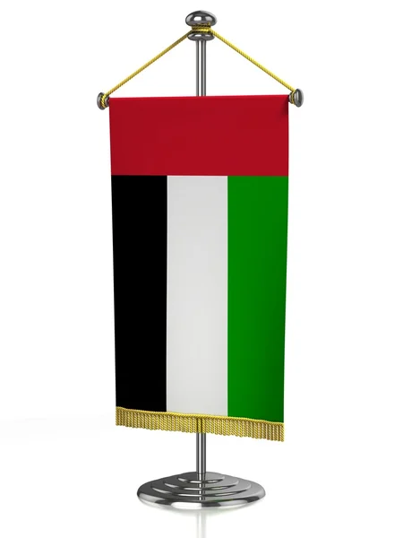 Bandeira de mesa dos Emirados Árabes Unidos isolada em branco — Fotografia de Stock