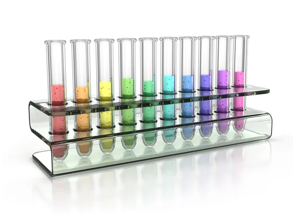 Renkli test tüpleri — Stok fotoğraf