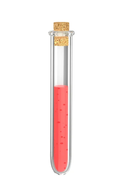 提起与孤立的红色液体的试管 — 图库照片