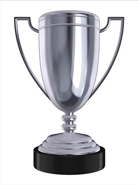 Izolované stříbrnou trofej — Stock fotografie