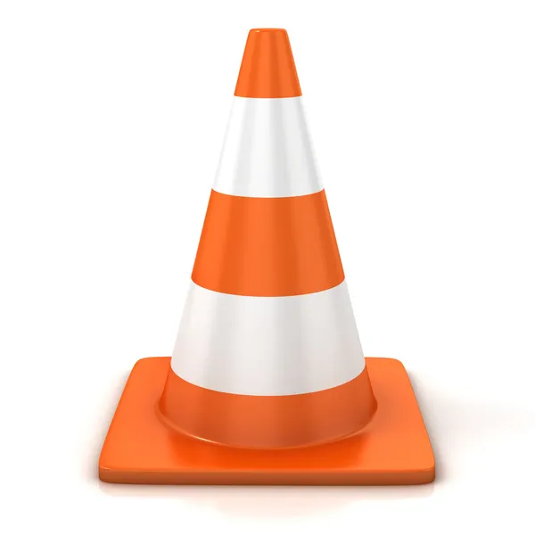 Cone de tráfego isolado sobre branco — Fotografia de Stock