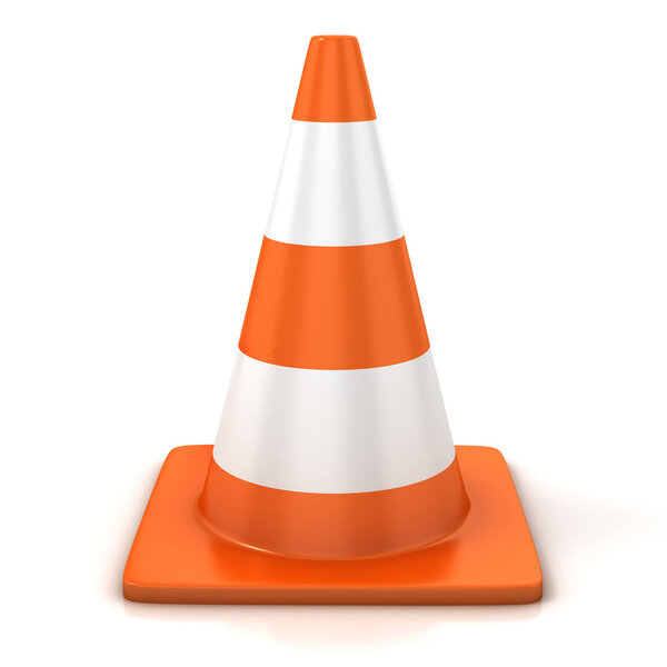 Traffic cone isolated over white
