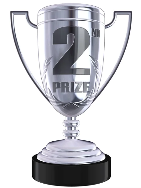 Second prize 3d trophy — Stock Photo, Image