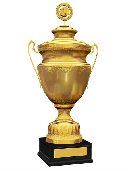 3d golden trophy — Stock Photo, Image