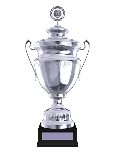 Срібний 3d трофей ізольовано — стокове фото