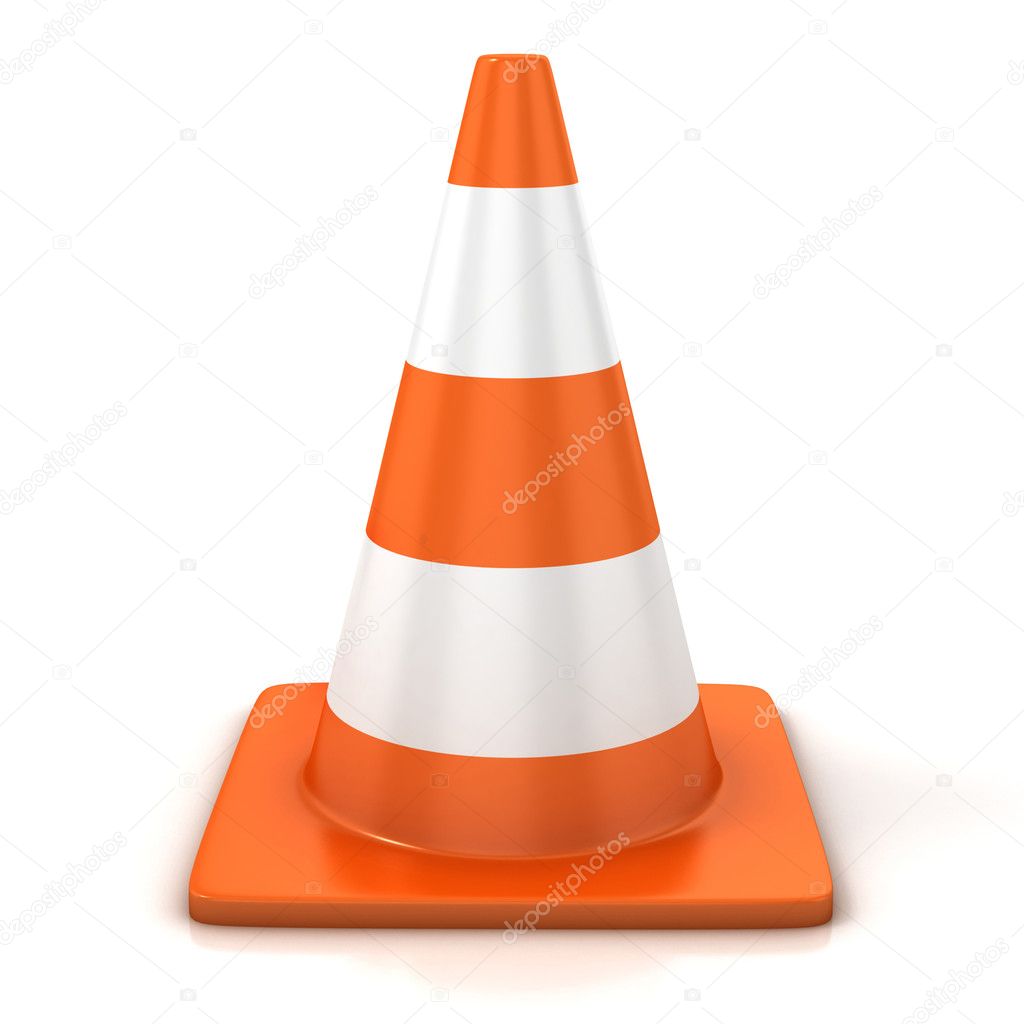 Traffic cone isolated over white