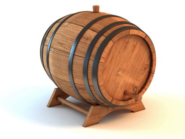 Wine barrel the white background clipart