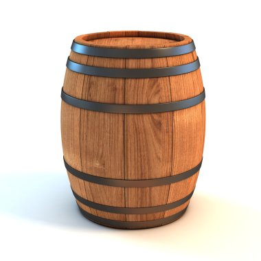 Wine barrel over white background clipart
