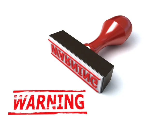 3d warning stamp — Stock Photo, Image