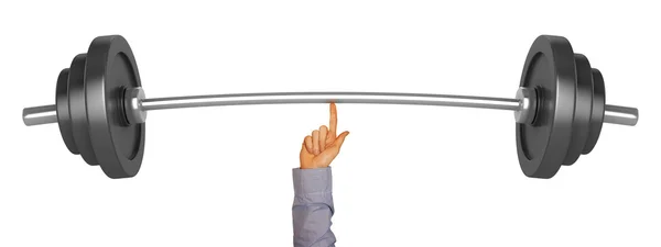 Tillen gewicht met één vinger — Stockfoto