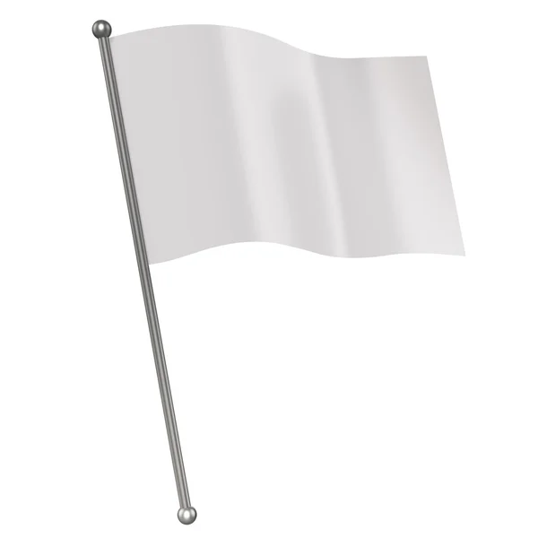 Weiße Flagge isoliert — Stockfoto