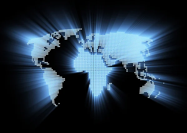 Abstrakt hi-tech världskarta som bakgrund — Stockfoto