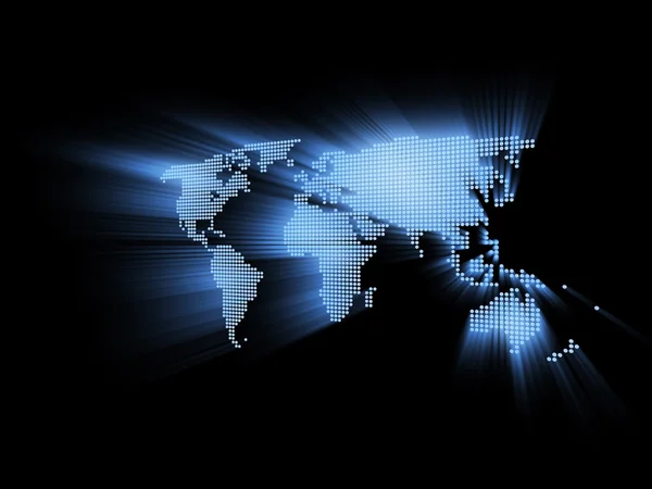 Glowing hi-tech world map — Stock Photo, Image