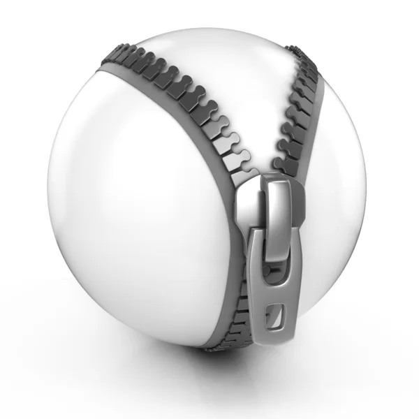 ジッパーの抽象的な白いボール — ストック写真