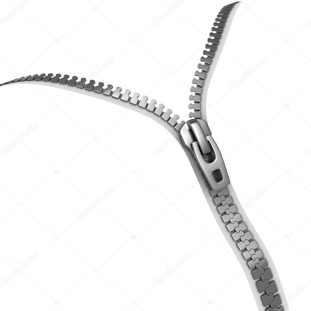 Zipper isolated on white