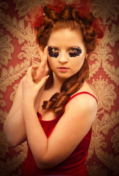 Redheaded curls girl — Stock Photo, Image
