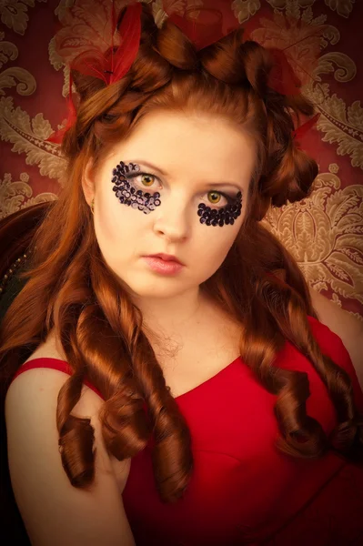 Μπούκλες Redheaded κορίτσι — Φωτογραφία Αρχείου