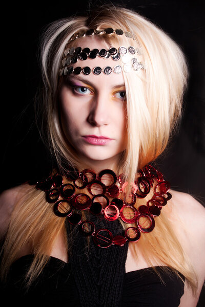 Girl With a garland on her head